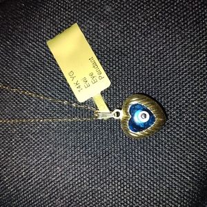 10k yellow gold Evil Eye pendant
